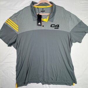 Adidas Golf Polo Shirt 3XL Grey C4 Energy Performance Short Sleeve Mens